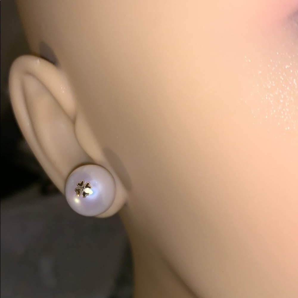 Vintage 18K 12mm Cultured Pearl studs ! - Picture 2 of 11
